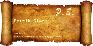 Patrik Simon névjegykártya